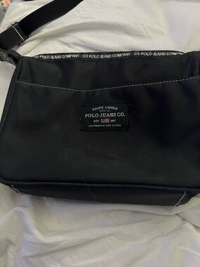 Vintage Polo Jeans Company Black Messenger Bag by Ralph Lauren